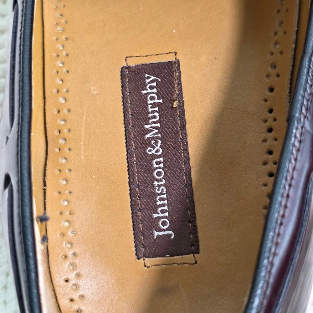 VTG‎ Johnston & Murphy Tassel Loafers Oxblood Leather Mens 10.5 D